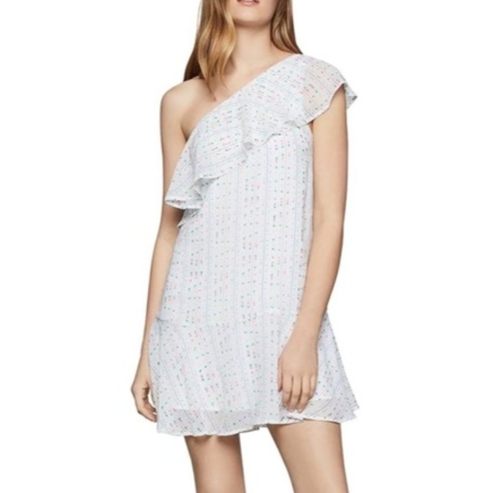 NWT BCBGeneration Spiraling Ladders One Shoulder Dress Women's Size Medium